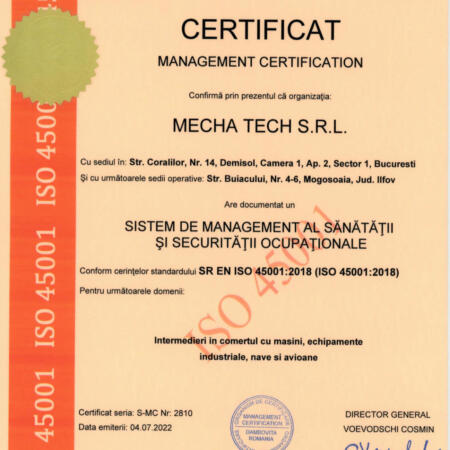 Certificare ISO 45001